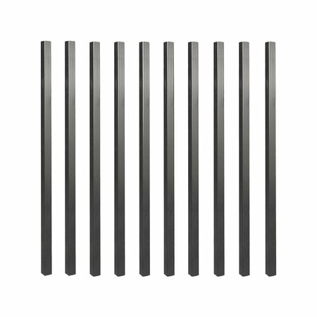 Nuvo Iron 36 in LONG x 3/4 in WIDE BLACK SQUARE TUBING GALVANIZED STEEL BALUSTERS, 10PK SQPS36